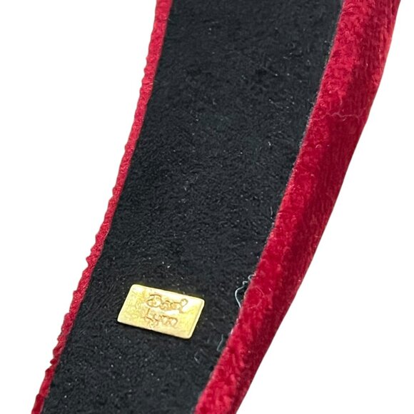 Bari Lynn New Red Velvet Padded Headband With Multicolor Gemstones - Picture 4 of 5